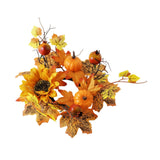 Maxbell Candle Ring Artificial Wreath Fall Wreath for Festival Living Room Farmhouse