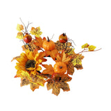 Maxbell Candle Ring Artificial Wreath Fall Wreath for Festival Living Room Farmhouse