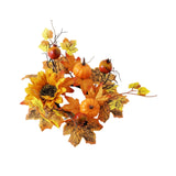Maxbell Candle Ring Artificial Wreath Fall Wreath for Festival Living Room Farmhouse