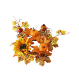 Maxbell Candle Ring Artificial Wreath Fall Wreath for Festival Living Room Farmhouse