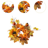 Maxbell Candle Ring Artificial Wreath Fall Wreath for Festival Living Room Farmhouse