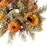 Maxbell Candle 9.8" Decoration Candle Wreath for Party Thanksgiving Celebration Orange Pumpkins