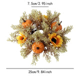 Maxbell Candle 9.8" Decoration Candle Wreath for Party Thanksgiving Celebration Orange Pumpkins