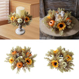 Maxbell Candle 9.8" Decoration Candle Wreath for Party Thanksgiving Celebration Orange Pumpkins