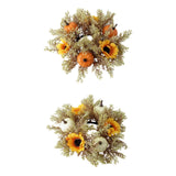 Maxbell Candle 9.8" Decoration Candle Wreath for Party Thanksgiving Celebration Orange Pumpkins