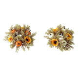 Maxbell Candle 9.8" Decoration Candle Wreath for Party Thanksgiving Celebration Orange Pumpkins