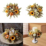 Maxbell Candle 9.8" Decoration Candle Wreath for Party Thanksgiving Celebration Orange Pumpkins