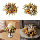 Maxbell Candle 9.8" Decoration Candle Wreath for Party Thanksgiving Celebration Orange Pumpkins