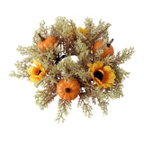 Maxbell Candle 9.8" Decoration Candle Wreath for Party Thanksgiving Celebration Orange Pumpkins