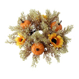Maxbell Candle 9.8" Decoration Candle Wreath for Party Thanksgiving Celebration Orange Pumpkins