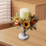 Maxbell Candle 9.8" Decoration Candle Wreath for Party Thanksgiving Celebration Orange Pumpkins