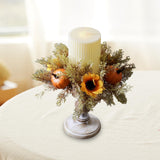 Maxbell Candle 9.8" Decoration Candle Wreath for Party Thanksgiving Celebration Orange Pumpkins