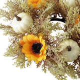 Maxbell Candle 9.8" Decoration Candle Wreath for Party Thanksgiving Celebration White Pumpkins