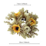 Maxbell Candle 9.8" Decoration Candle Wreath for Party Thanksgiving Celebration White Pumpkins