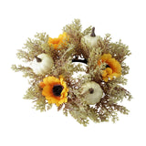 Maxbell Candle 9.8" Decoration Candle Wreath for Party Thanksgiving Celebration White Pumpkins