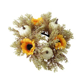 Maxbell Candle 9.8" Decoration Candle Wreath for Party Thanksgiving Celebration White Pumpkins
