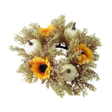 Maxbell Candle 9.8" Decoration Candle Wreath for Party Thanksgiving Celebration White Pumpkins