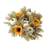 Maxbell Candle 9.8" Decoration Candle Wreath for Party Thanksgiving Celebration White Pumpkins