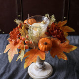 Maxbell Candle Ring Decor Gifts Artificial Wreath for Dining Room Farmhouse Festival