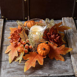 Maxbell Candle Ring Decor Gifts Artificial Wreath for Dining Room Farmhouse Festival