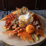Maxbell Candle Ring Decor Gifts Artificial Wreath for Dining Room Farmhouse Festival