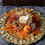 Maxbell Candle Ring Decor Gifts Artificial Wreath for Dining Room Farmhouse Festival