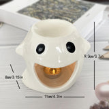 Maxbell Essential Oil Burner Aroma Oil Warmer Porcelain Ornament for Office Yoga White