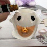 Maxbell Essential Oil Burner Aroma Oil Warmer Porcelain Ornament for Office Yoga White