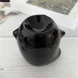 Maxbell Essential Oil Burner Aroma Oil Warmer Porcelain Ornament for Office Yoga Black