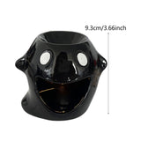 Maxbell Essential Oil Burner Aroma Oil Warmer Porcelain Ornament for Office Yoga Black