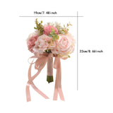 Maxbell Wedding Bouquet Centerpieces Romantic Hand Flower for Party Photo Props Home Pink