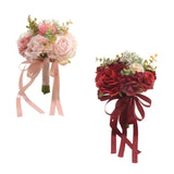 Maxbell Wedding Bouquet Centerpieces Romantic Hand Flower for Party Photo Props Home Pink