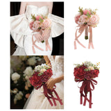 Maxbell Wedding Bouquet Centerpieces Romantic Hand Flower for Party Photo Props Home Pink