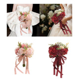 Maxbell Wedding Bouquet Centerpieces Romantic Hand Flower for Party Photo Props Home Pink
