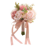Maxbell Wedding Bouquet Centerpieces Romantic Hand Flower for Party Photo Props Home Pink