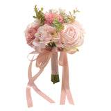 Maxbell Wedding Bouquet Centerpieces Romantic Hand Flower for Party Photo Props Home Pink