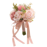 Maxbell Wedding Bouquet Centerpieces Romantic Hand Flower for Party Photo Props Home Pink