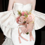 Maxbell Wedding Bouquet Centerpieces Romantic Hand Flower for Party Photo Props Home Pink