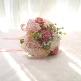 Maxbell Wedding Bouquet Centerpieces Romantic Hand Flower for Party Photo Props Home Pink