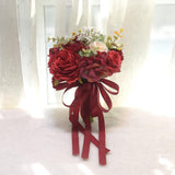 Maxbell Wedding Bouquet Centerpieces Romantic Hand Flower for Party Photo Props Home Red