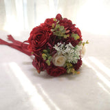 Maxbell Wedding Bouquet Centerpieces Romantic Hand Flower for Party Photo Props Home Red