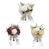 Maxbell Wedding Bridal Bouquet Rose Flower for Ceremony Farmhouse Wedding Decor White