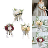 Maxbell Wedding Bridal Bouquet Rose Flower for Ceremony Farmhouse Wedding Decor White