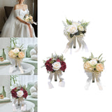 Maxbell Wedding Bridal Bouquet Rose Flower for Ceremony Farmhouse Wedding Decor White