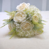 Maxbell Wedding Bridal Bouquet Rose Flower for Ceremony Farmhouse Wedding Decor White