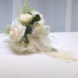 Maxbell Wedding Bridal Bouquet Rose Flower for Ceremony Farmhouse Wedding Decor White