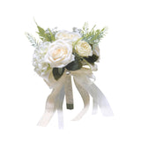 Maxbell Wedding Bridal Bouquet Rose Flower for Ceremony Farmhouse Wedding Decor White