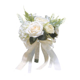 Maxbell Wedding Bridal Bouquet Rose Flower for Ceremony Farmhouse Wedding Decor White