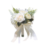 Maxbell Wedding Bridal Bouquet Rose Flower for Ceremony Farmhouse Wedding Decor White