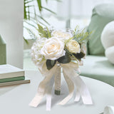 Maxbell Wedding Bridal Bouquet Rose Flower for Ceremony Farmhouse Wedding Decor White